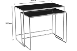 Discount Miliboo Set de 2 mesas de centro nido azul petróleo y dorado WESS