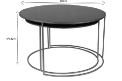 Cheap Miliboo Set de 2 mesas nido de centro en metal dorado y cristal tintado negro ROXO
