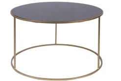 Cheap Miliboo Set de 2 mesas nido de centro en metal dorado y cristal tintado negro ROXO