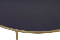 Cheap Miliboo Set de 2 mesas nido de centro en metal dorado y cristal tintado negro ROXO