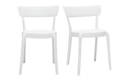 Best Miliboo Set de 2 sillas apilables de plástico blanco para interior/exterior RIOS