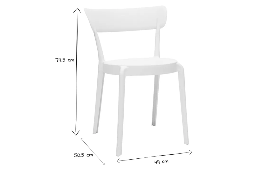 Best Miliboo Set de 2 sillas apilables de plástico blanco para interior/exterior RIOS