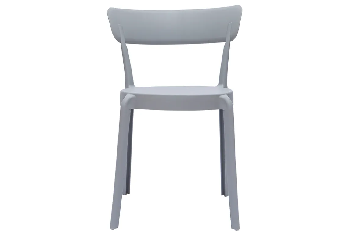 Store Miliboo Set de 2 sillas apilables de plástico gris para interior/exterior RIOS