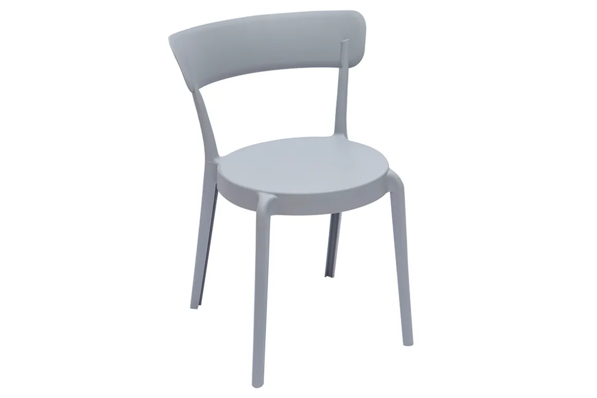Store Miliboo Set de 2 sillas apilables de plástico gris para interior/exterior RIOS