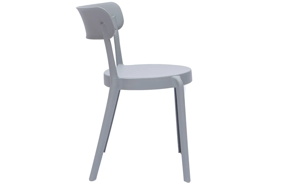 Store Miliboo Set de 2 sillas apilables de plástico gris para interior/exterior RIOS