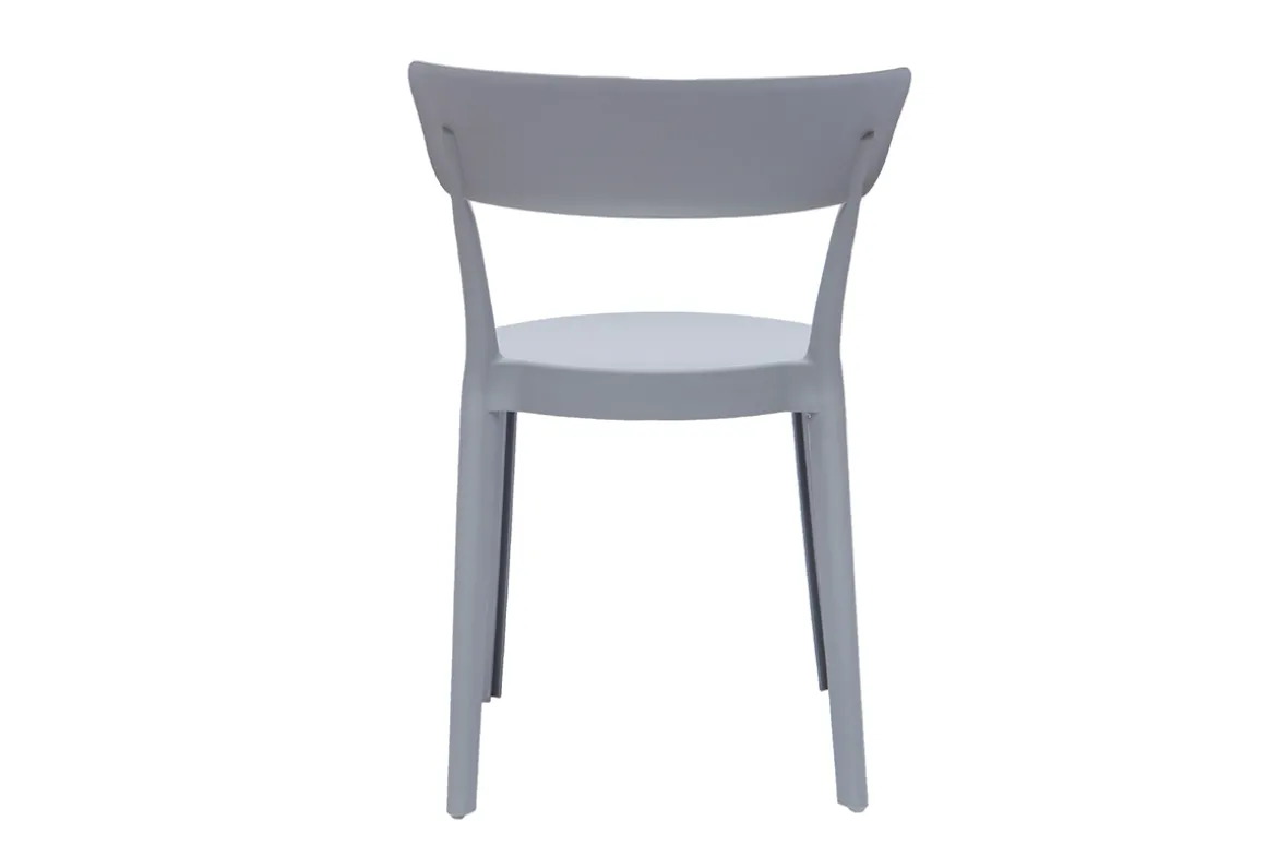 Store Miliboo Set de 2 sillas apilables de plástico gris para interior/exterior RIOS
