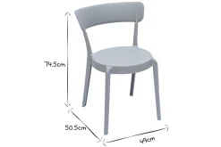 Store Miliboo Set de 2 sillas apilables de plástico gris para interior/exterior RIOS