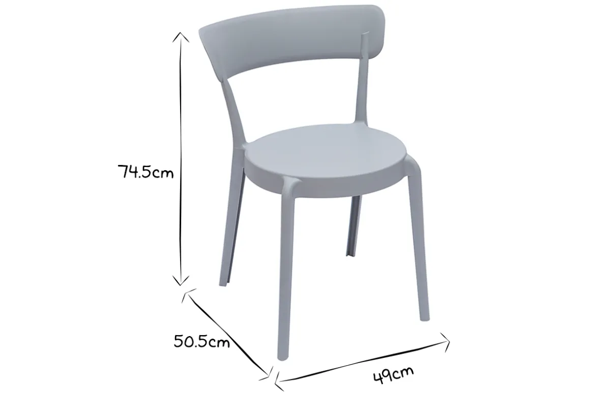 Store Miliboo Set de 2 sillas apilables de plástico gris para interior/exterior RIOS