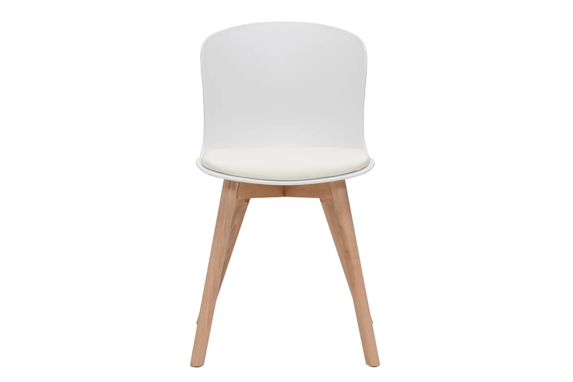 Sale Miliboo Set de 2 sillas blancas y de madera clara ARISTA