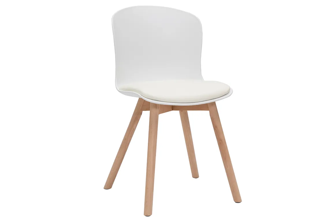 Sale Miliboo Set de 2 sillas blancas y de madera clara ARISTA