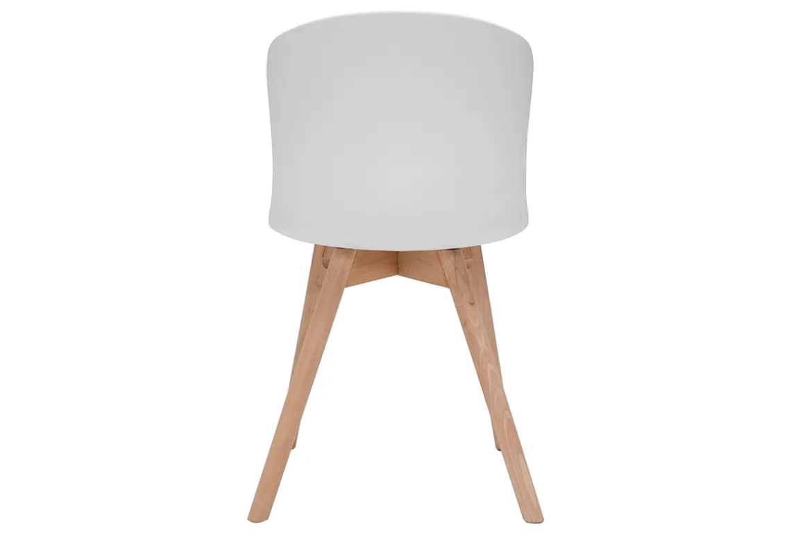 Sale Miliboo Set de 2 sillas blancas y de madera clara ARISTA