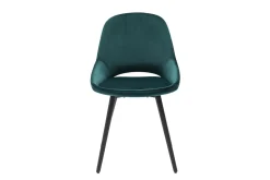 Shop Miliboo Set de 2 sillas de diseño de terciopelo azul petróleo y metal negro BODEGA