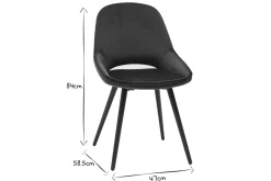 Shop Miliboo Set de 2 sillas de diseño de terciopelo azul petróleo y metal negro BODEGA