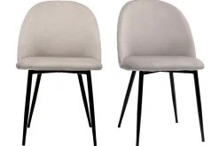 Flash Sale Miliboo Set de 2 sillas de diseño de terciopelo color topo y metal negro JOVI