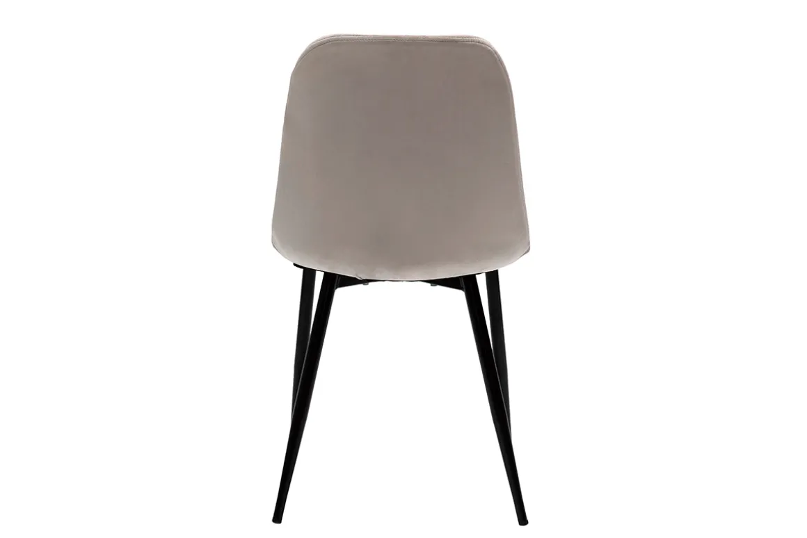 Sale Miliboo Set de 2 sillas de diseño de terciopelo color topo con patas de metal FUSE