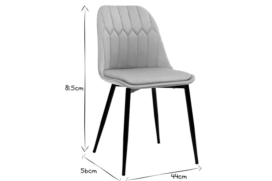 Sale Miliboo Set de 2 sillas de diseño de terciopelo color topo con patas de metal FUSE