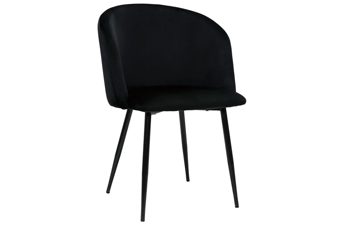 Discount Miliboo Set de 2 sillas de diseño de terciopelo negro VANITY