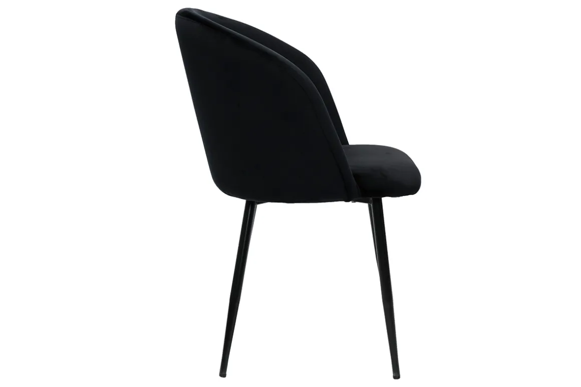 Discount Miliboo Set de 2 sillas de diseño de terciopelo negro VANITY