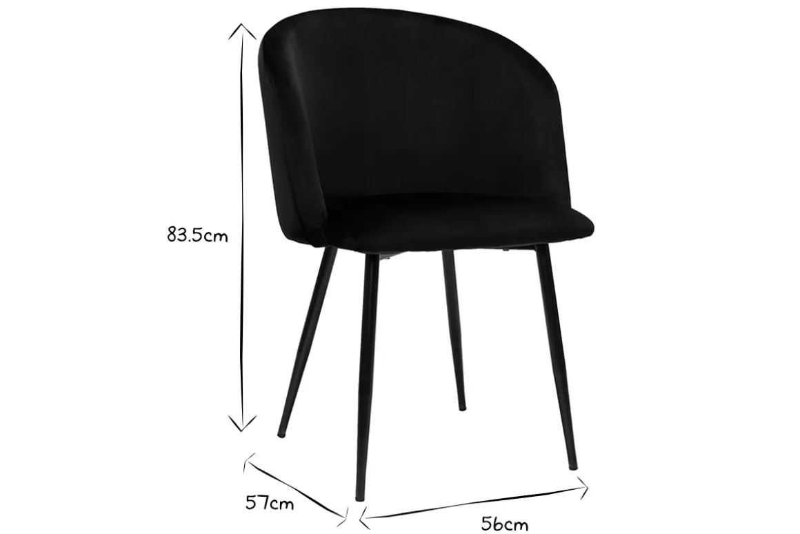 Discount Miliboo Set de 2 sillas de diseño de terciopelo negro VANITY
