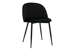Sale Miliboo Set de 2 sillas de diseño de terciopelo negro y metal negro CELESTE