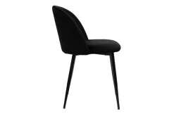 Sale Miliboo Set de 2 sillas de diseño de terciopelo negro y metal negro CELESTE