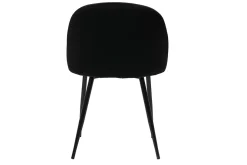 Sale Miliboo Set de 2 sillas de diseño de terciopelo negro y metal negro CELESTE