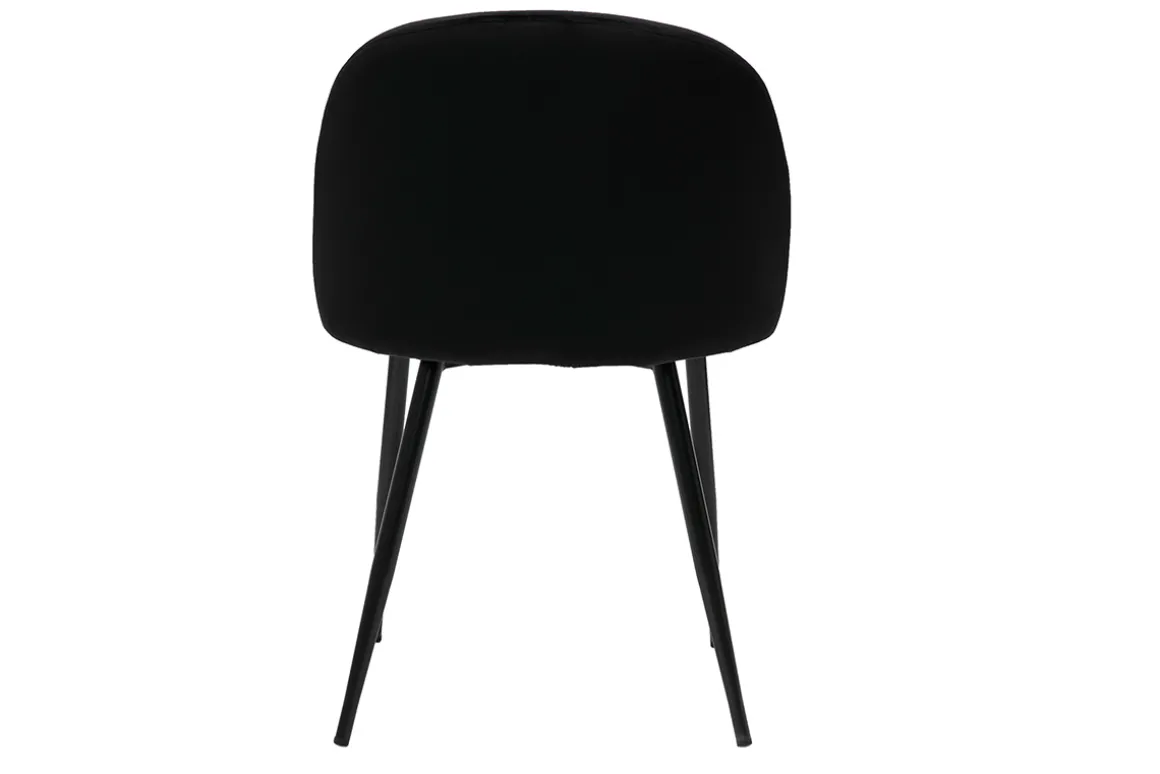 Sale Miliboo Set de 2 sillas de diseño de terciopelo negro y metal negro CELESTE