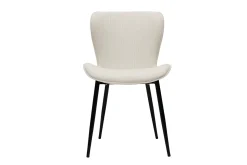 Discount Miliboo Set de 2 sillas de diseño de pana beige y metal negro ADDICT