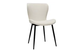 Discount Miliboo Set de 2 sillas de diseño de pana beige y metal negro ADDICT