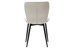 Discount Miliboo Set de 2 sillas de diseño de pana beige y metal negro ADDICT