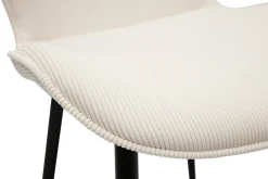 Discount Miliboo Set de 2 sillas de diseño de pana beige y metal negro ADDICT