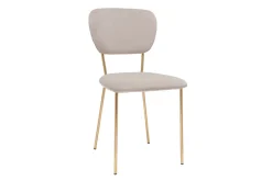 Outlet Miliboo Set de 2 sillas de diseño de terciopelo color topo y metal dorado LEPIDUS