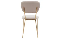 Outlet Miliboo Set de 2 sillas de diseño de terciopelo color topo y metal dorado LEPIDUS
