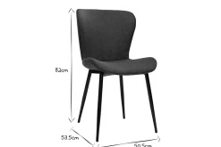 Clearance Miliboo Set de 2 sillas de diseño de pana amarillo curry y metal negro ADDICT