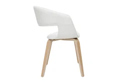 Shop Miliboo Set de 2 sillas de diseño de poliuretano blanco con patas de madera clara SLAM