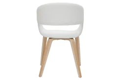 Shop Miliboo Set de 2 sillas de diseño de poliuretano blanco con patas de madera clara SLAM