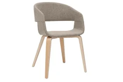 Shop Miliboo Set de 2 sillas de diseño de tela color topo con patas de madera clara SLAM