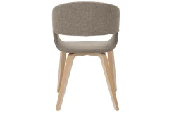 Shop Miliboo Set de 2 sillas de diseño de tela color topo con patas de madera clara SLAM