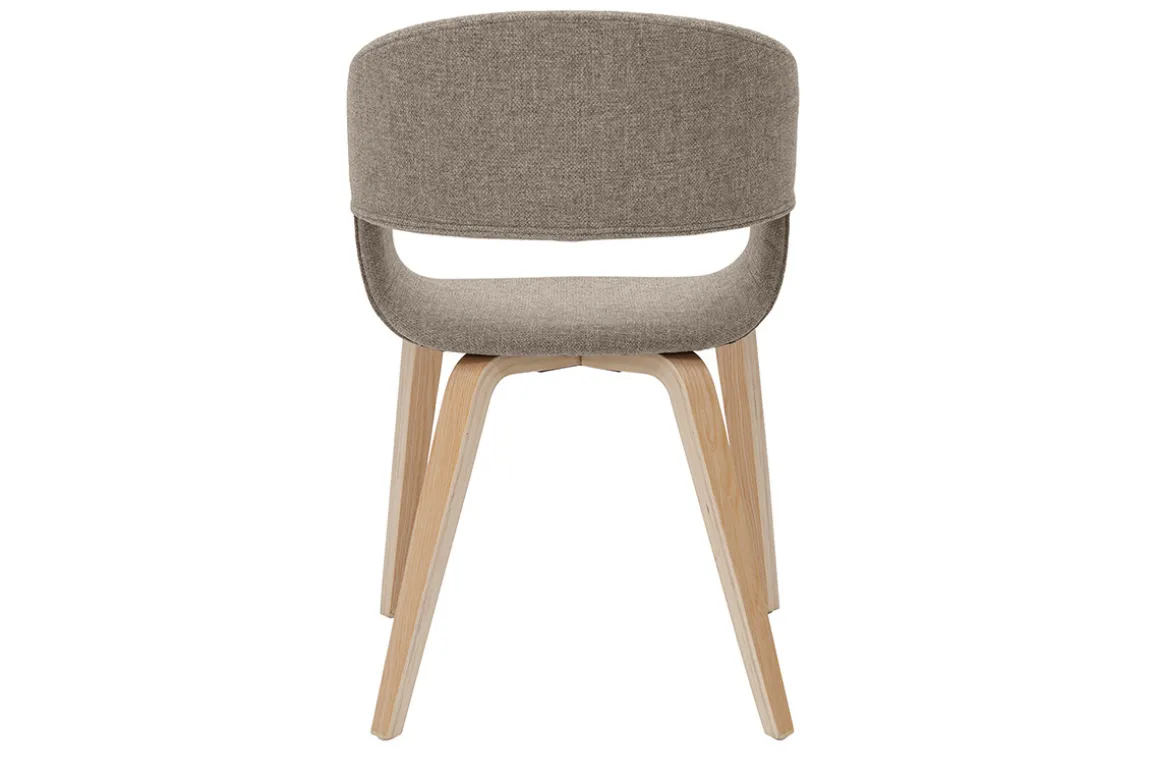 Shop Miliboo Set de 2 sillas de diseño de tela color topo con patas de madera clara SLAM