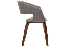 Online Miliboo Set de 2 sillas de diseño de tela gris claro con patas de madera oscura SLAM