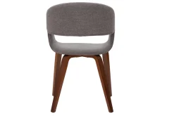 Online Miliboo Set de 2 sillas de diseño de tela gris claro con patas de madera oscura SLAM