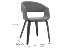 Online Miliboo Set de 2 sillas de diseño de tela gris claro con patas de madera oscura SLAM