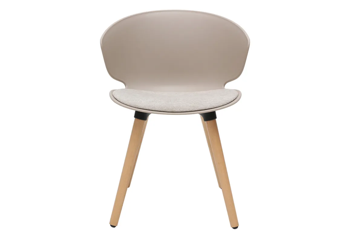 Cheap Miliboo Set de 2 sillas de diseño de color topo y madera clara WING