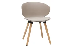 Cheap Miliboo Set de 2 sillas de diseño de color topo y madera clara WING
