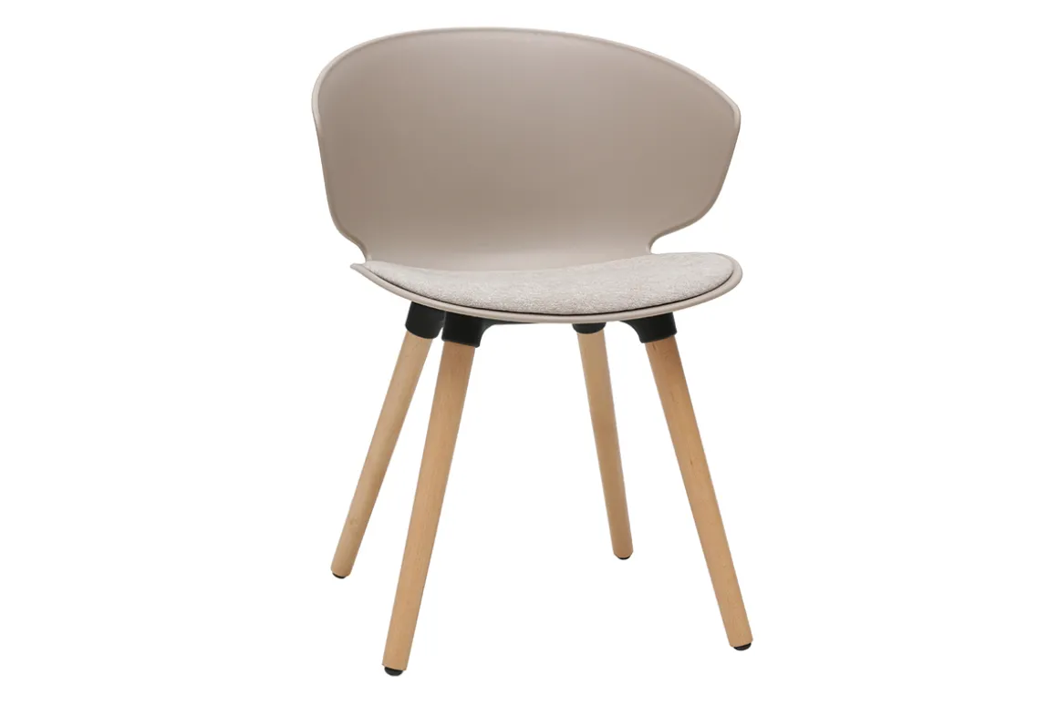 Cheap Miliboo Set de 2 sillas de diseño de color topo y madera clara WING