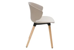 Cheap Miliboo Set de 2 sillas de diseño de color topo y madera clara WING