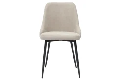 Shop Miliboo Set de 2 sillas de diseño efecto aterciopelado color natural y metal negro CULT