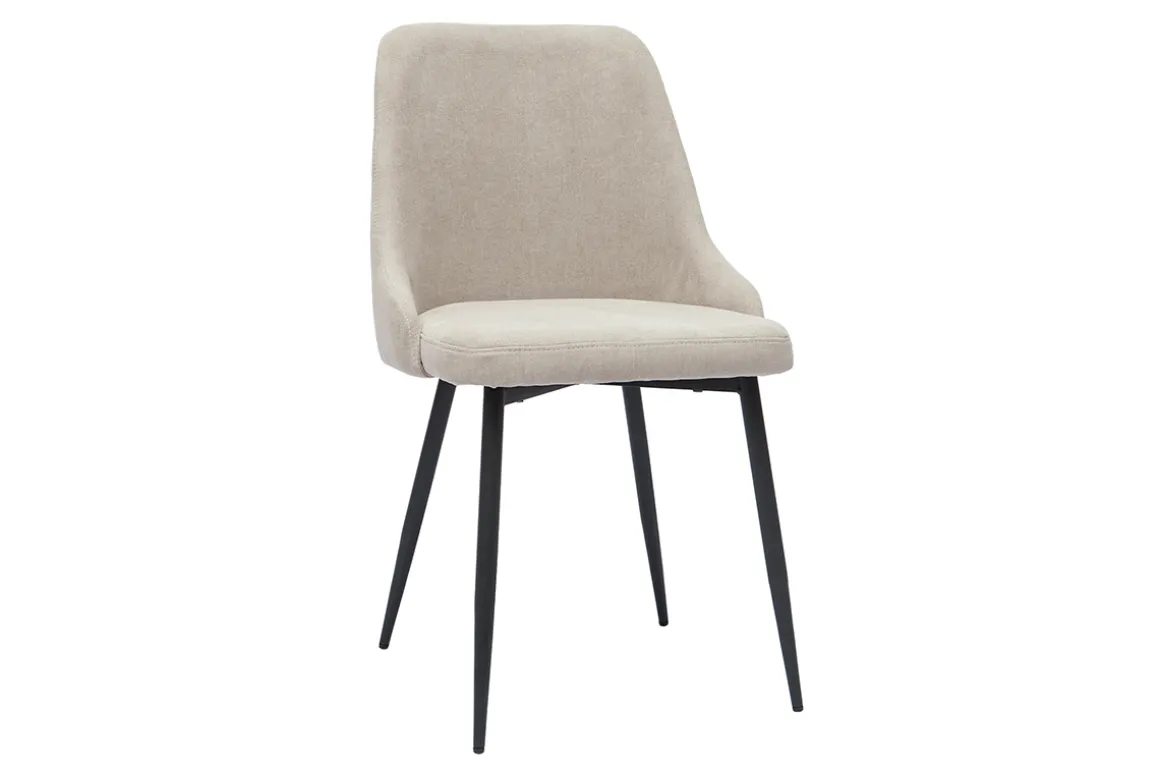 Shop Miliboo Set de 2 sillas de diseño efecto aterciopelado color natural y metal negro CULT