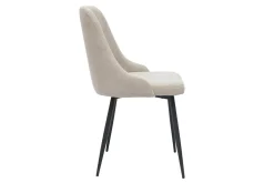 Shop Miliboo Set de 2 sillas de diseño efecto aterciopelado color natural y metal negro CULT