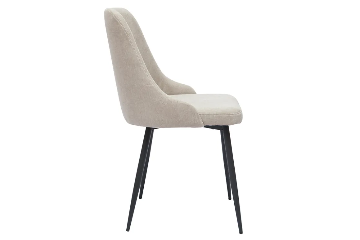Shop Miliboo Set de 2 sillas de diseño efecto aterciopelado color natural y metal negro CULT